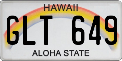 HI license plate GLT649