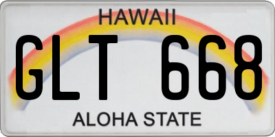 HI license plate GLT668
