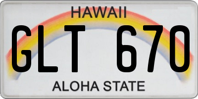 HI license plate GLT670