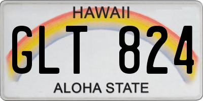 HI license plate GLT824