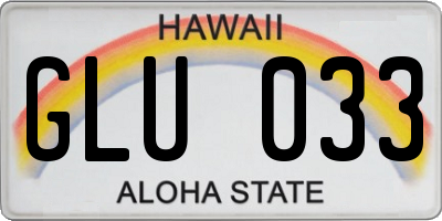 HI license plate GLU033