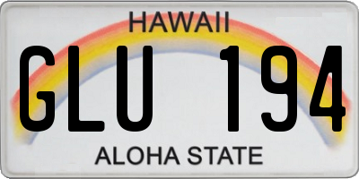 HI license plate GLU194