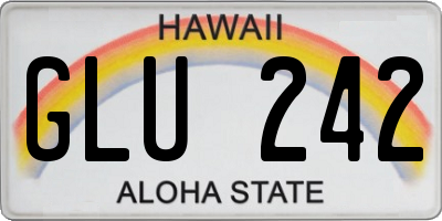 HI license plate GLU242