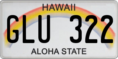 HI license plate GLU322
