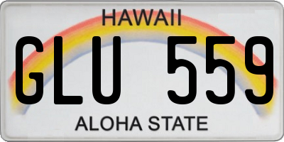 HI license plate GLU559