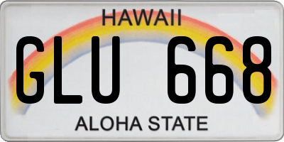 HI license plate GLU668