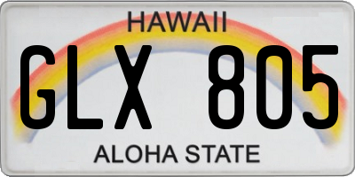 HI license plate GLX805