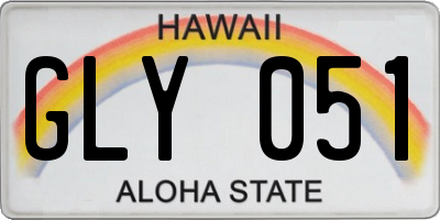 HI license plate GLY051