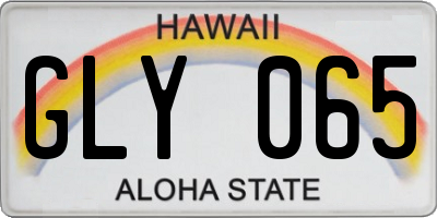 HI license plate GLY065