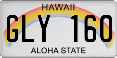 HI license plate GLY160