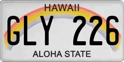 HI license plate GLY226