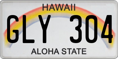 HI license plate GLY304