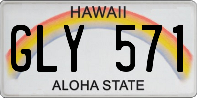 HI license plate GLY571