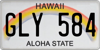 HI license plate GLY584