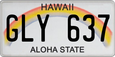 HI license plate GLY637