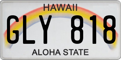 HI license plate GLY818