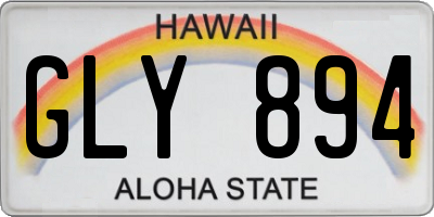 HI license plate GLY894