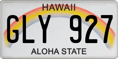 HI license plate GLY927