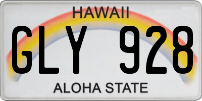 HI license plate GLY928
