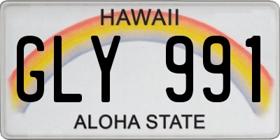HI license plate GLY991