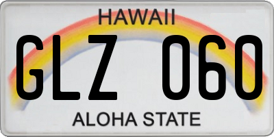 HI license plate GLZ060