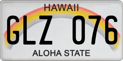 HI license plate GLZ076