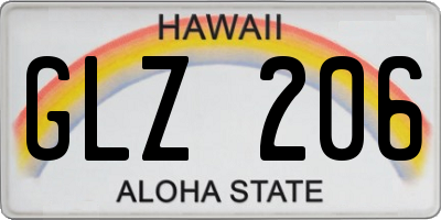 HI license plate GLZ206