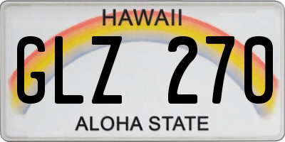 HI license plate GLZ270