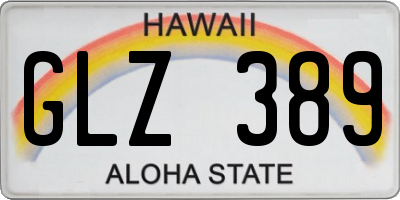 HI license plate GLZ389