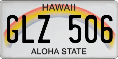 HI license plate GLZ506