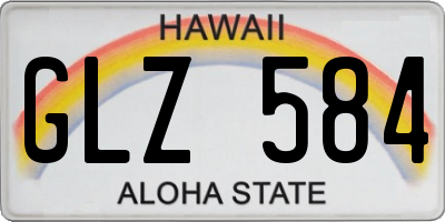 HI license plate GLZ584