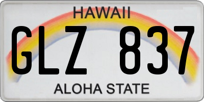 HI license plate GLZ837