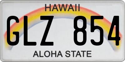 HI license plate GLZ854