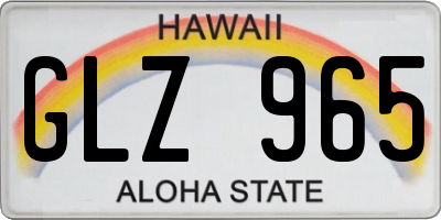 HI license plate GLZ965