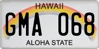 HI license plate GMA068