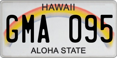 HI license plate GMA095