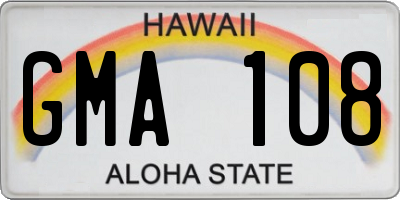 HI license plate GMA108