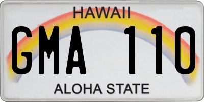 HI license plate GMA110