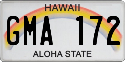 HI license plate GMA172
