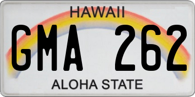 HI license plate GMA262