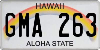 HI license plate GMA263