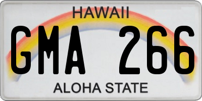 HI license plate GMA266
