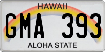 HI license plate GMA393