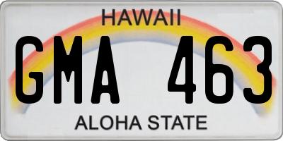 HI license plate GMA463