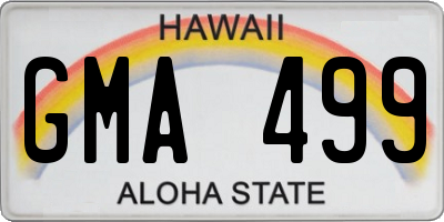 HI license plate GMA499