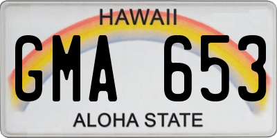 HI license plate GMA653