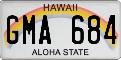 HI license plate GMA684