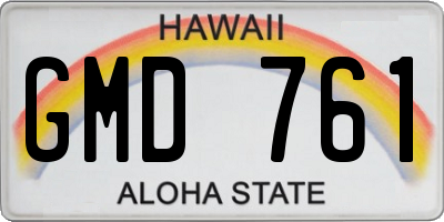HI license plate GMD761