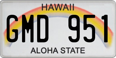 HI license plate GMD951