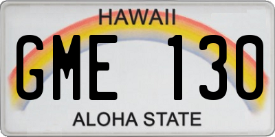 HI license plate GME130